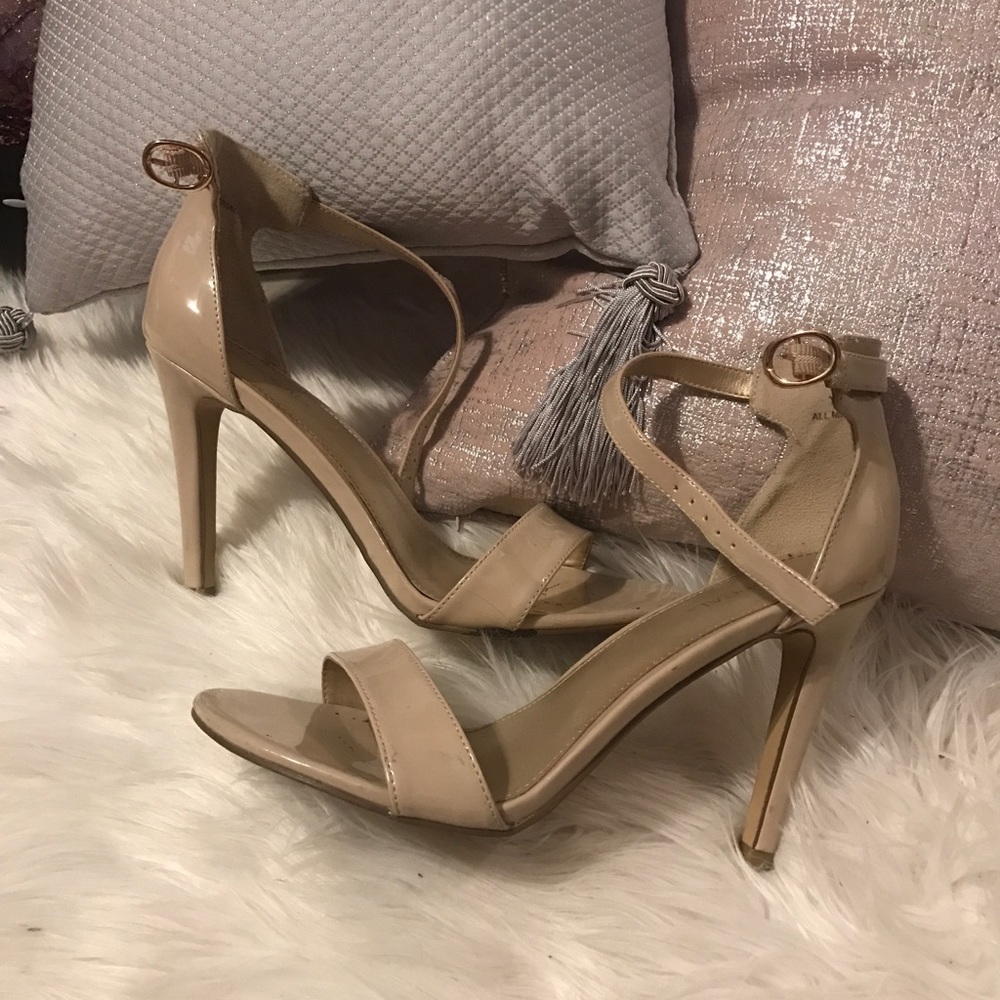 Nude strap heels